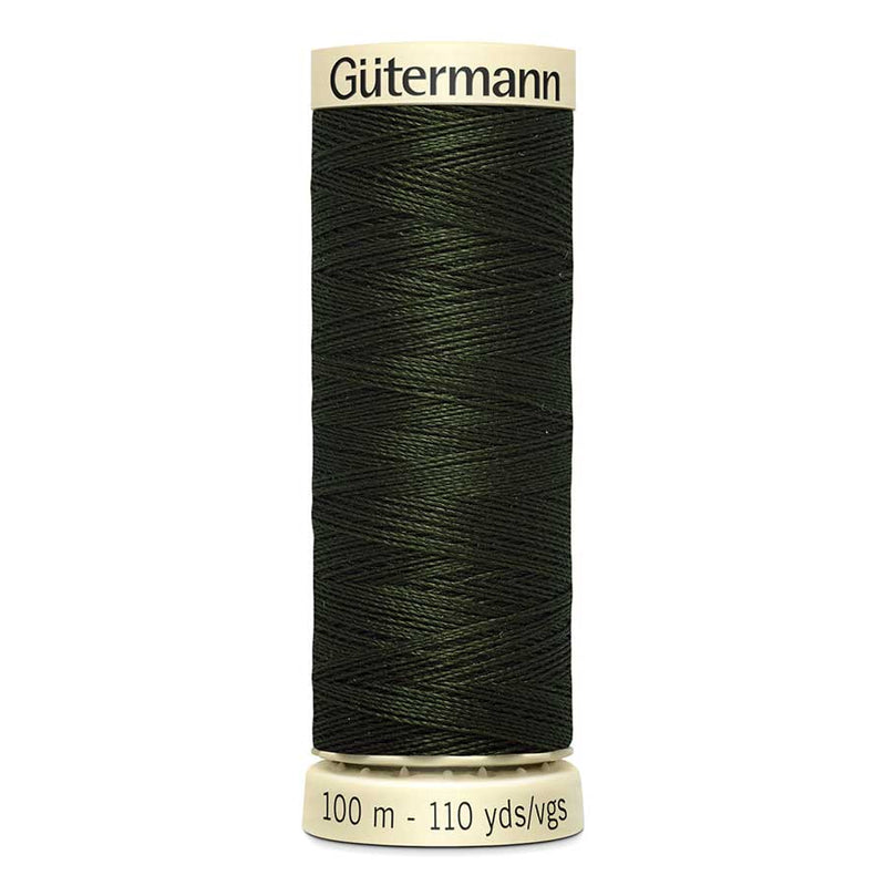 Black Gutermann Sew-All Polyester Sewing Thread 100mt - 304 - Black Green Sewing Threads