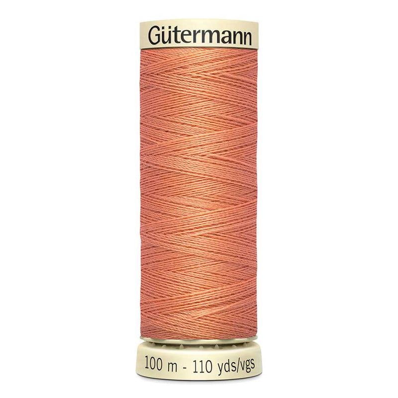 Dark Salmon Gutermann Sew-All Polyester Sewing Thread 100mt - 587 - Dark Peach Sewing Threads