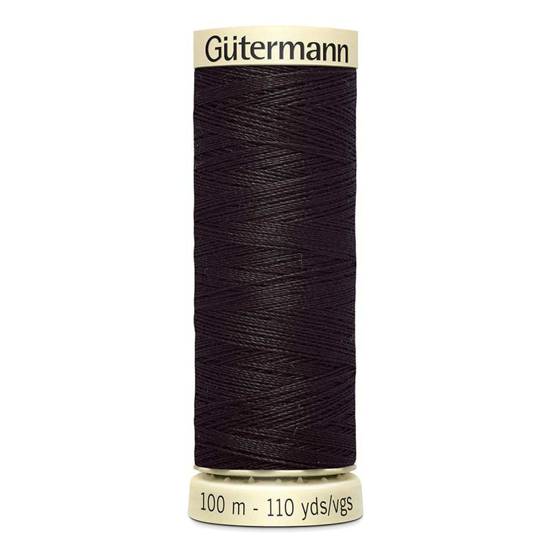 Black Gutermann Sew-All Polyester Sewing Thread 100mt - 682 - Ultra Dark Brown Sewing Threads