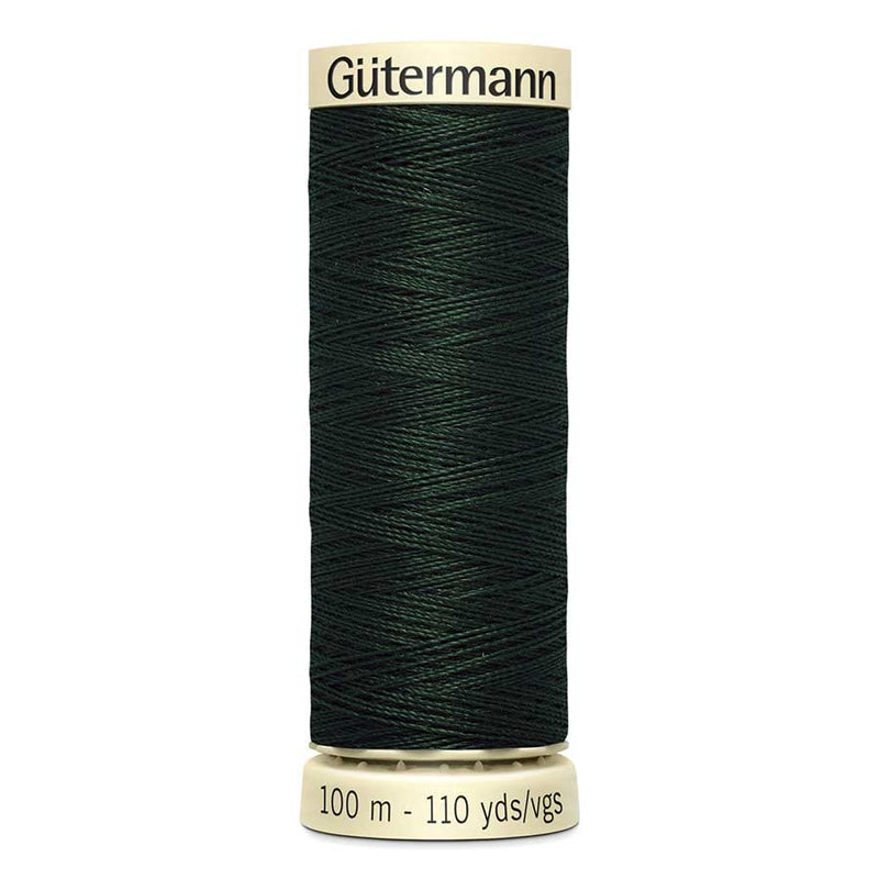 Black Gutermann Sew-All Polyester Sewing Thread 100mt - 707 - Ultra Dark Green Sewing Threads