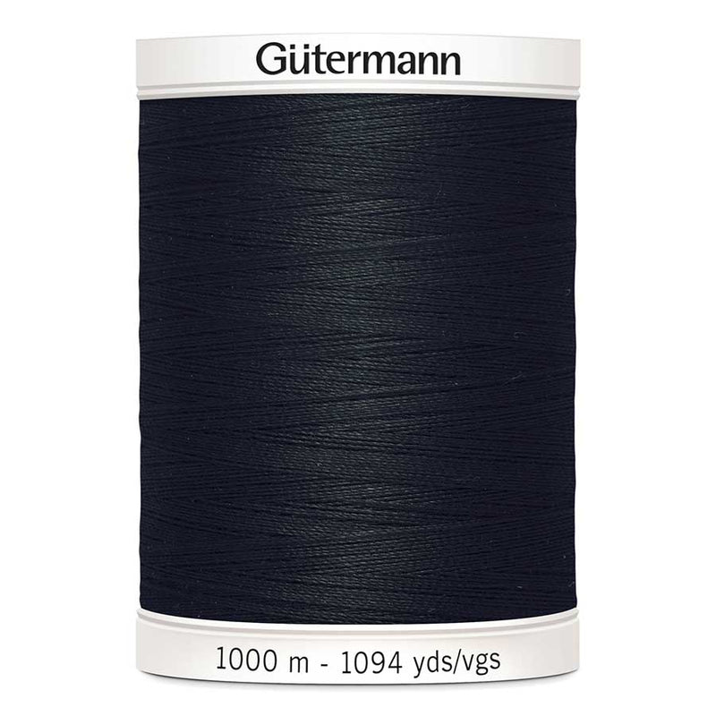 Black Gutermann Polyester Sewing Thread 1000m Black 000 Sewing Threads