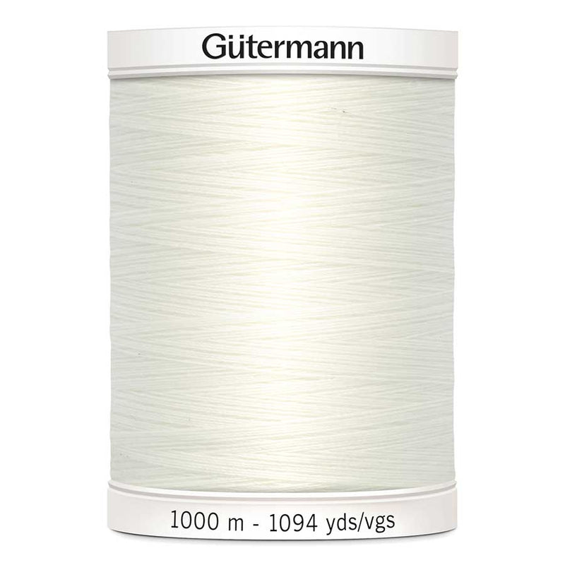 Beige Gutermann Sew-All Polyester Sewing Thread 1000mt - 111 - Off White Sewing Threads