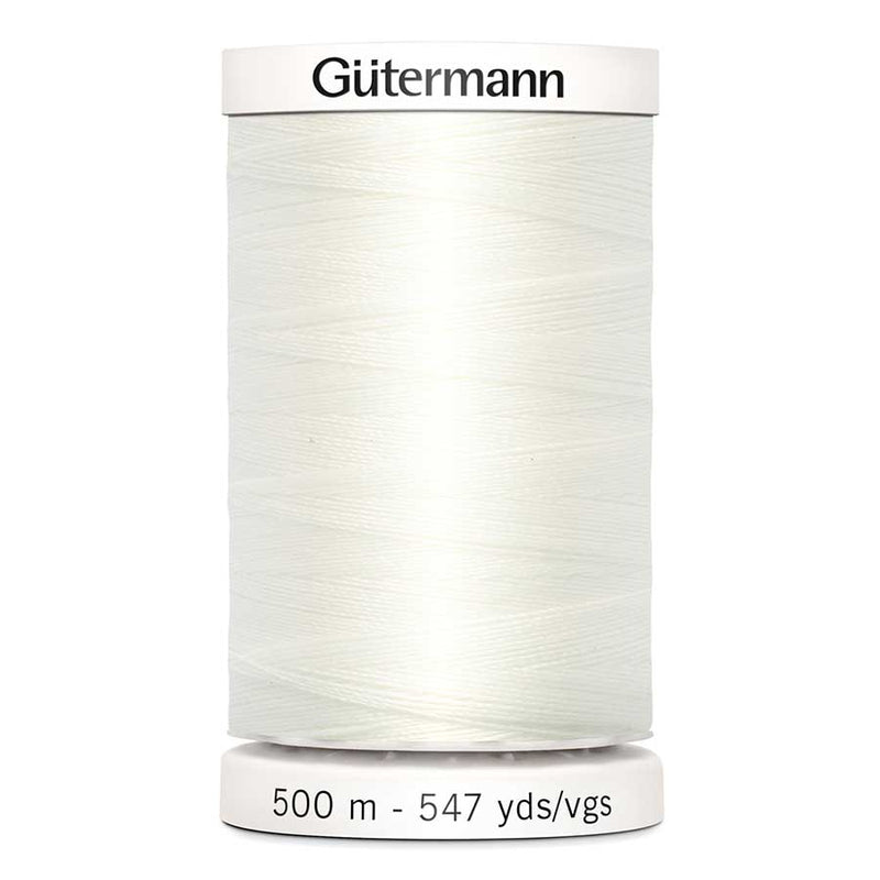 Beige Gutermann Sew-All Polyester Sewing Thread 500mt - 111 - Off White Sewing Threads