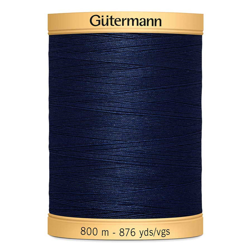 Light Goldenrod Gutermann 100% Natural Cotton Sewing Thread 800mt  - 5322 - Navy Sewing Threads