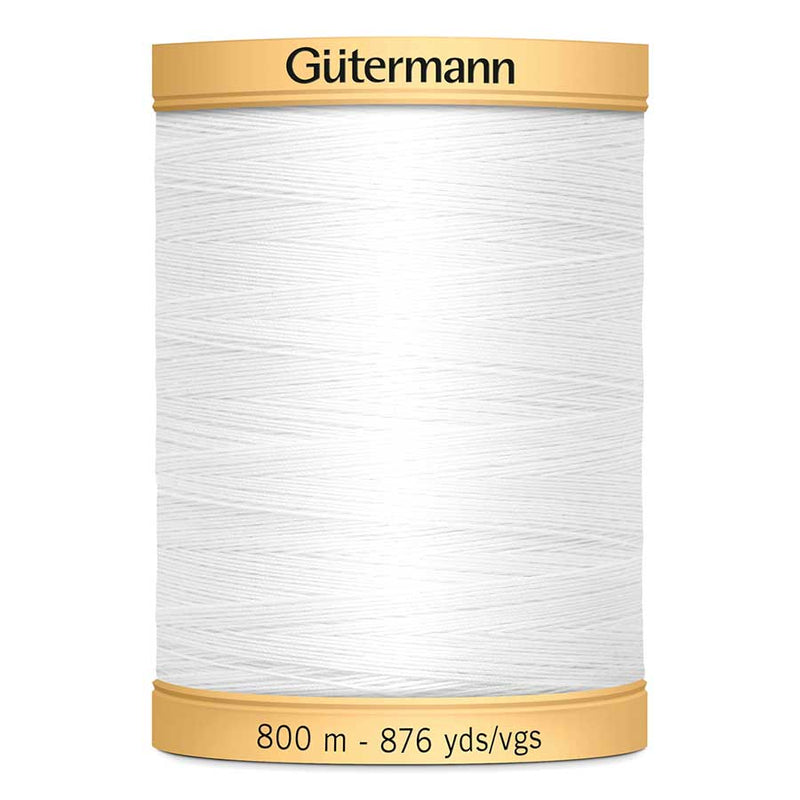 Antique White Gutermann 100% Natural Cotton Sewing Thread 800mt  - 5709 - White Sewing Threads