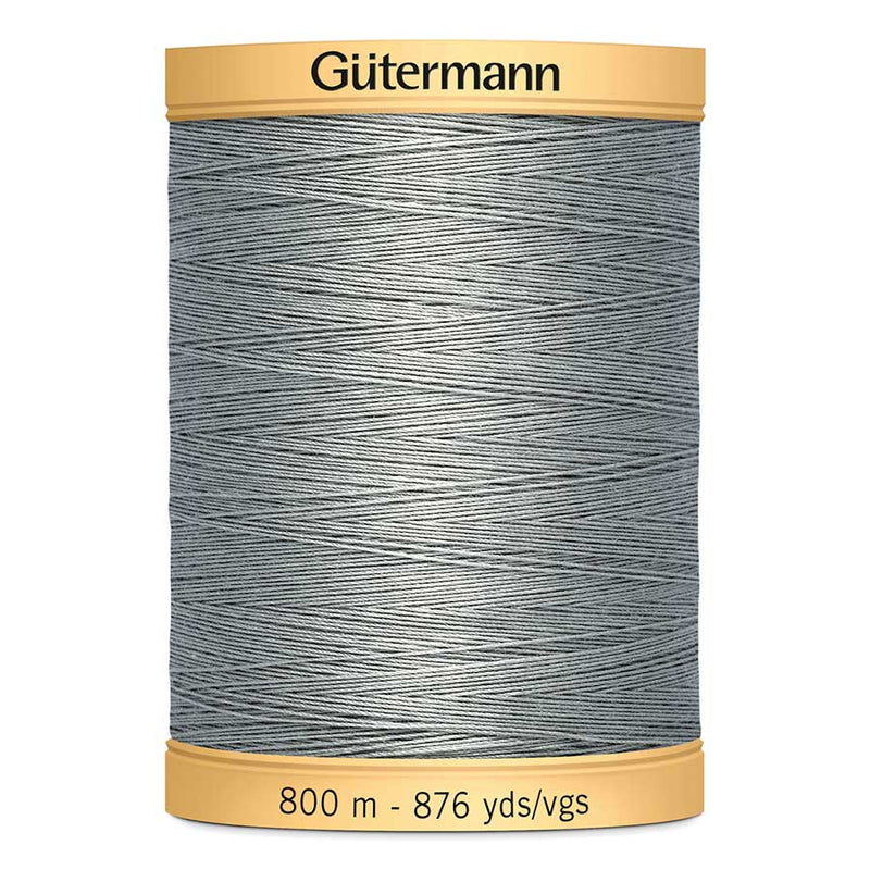 Light Slate Gray Gutermann 100% Natural Cotton Sewing Thread 800mt  - 6206 - Grey Sewing Threads