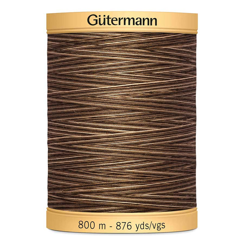 Dark Slate Gray Gutermann 100% Natural Cotton Sewing Thread 800mt  - 9948 - Varigated Brown Sugar and Cinnamon Sewing Threads