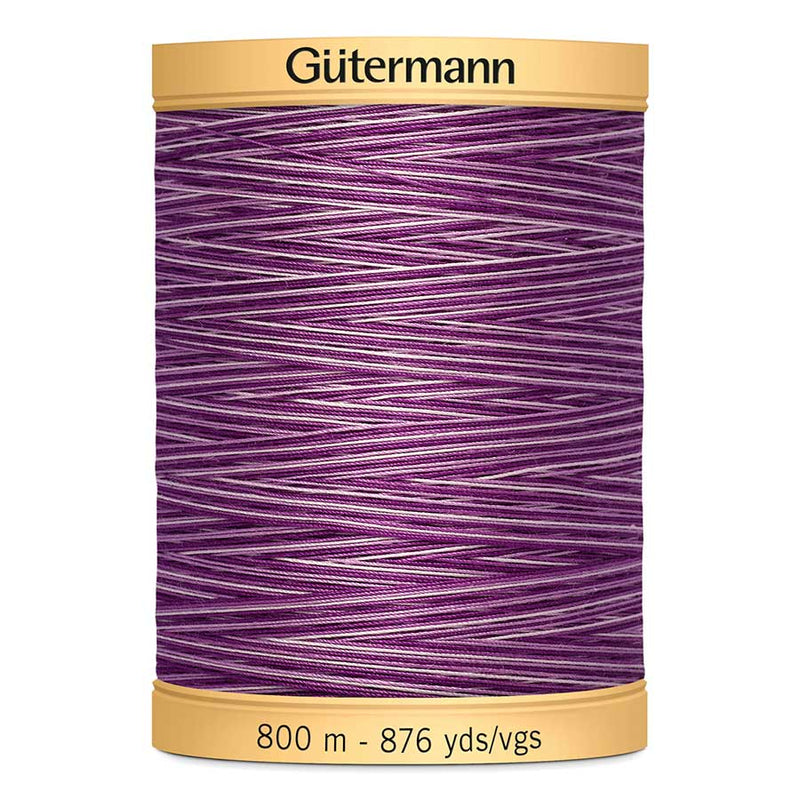 Dim Gray Gutermann 100% Natural Cotton Sewing Thread 800mt  - 9978 - Varigated Purple Passion Sewing Threads