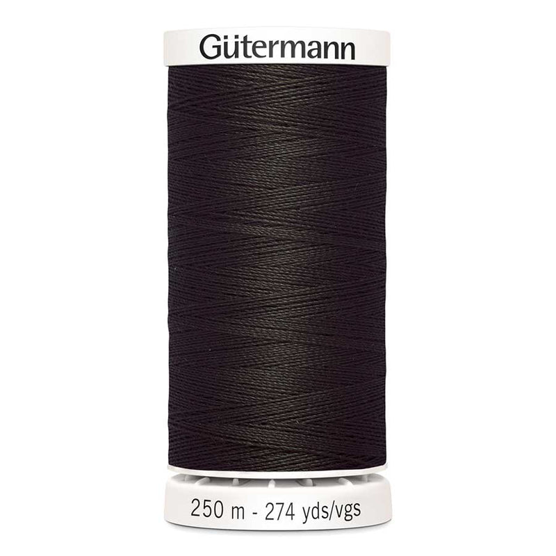 Black Gutermann Sew-All Polyester Sewing Thread 250mt - 697 - Very Dark Brown Sewing Threads