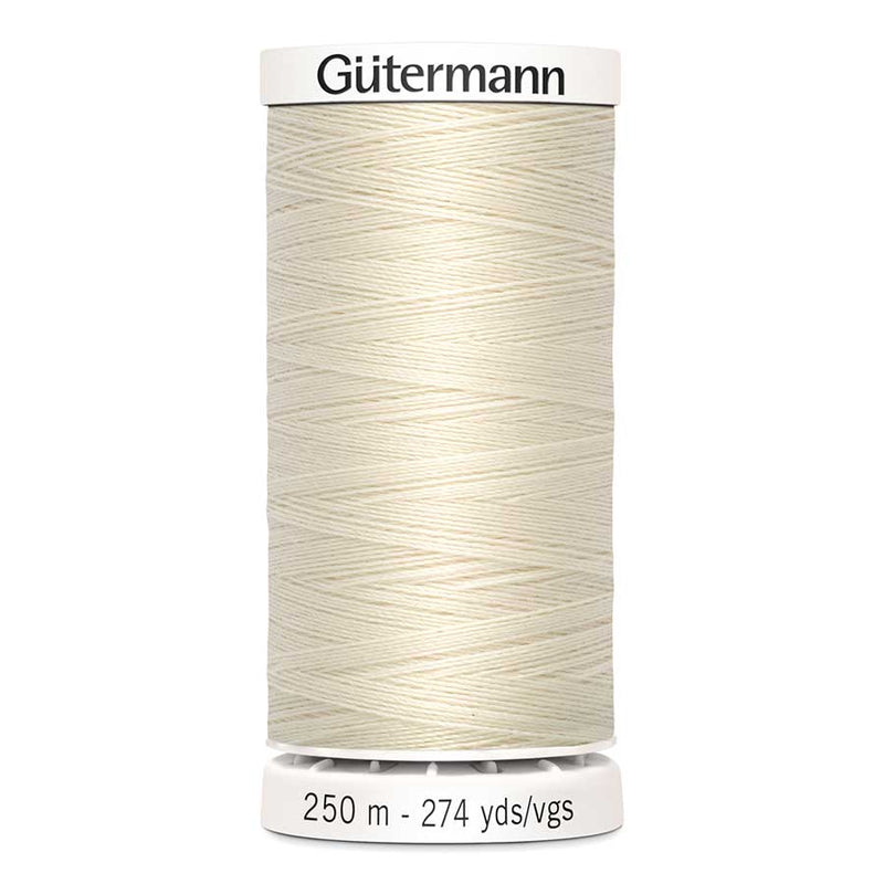 Light Gray Gutermann Sew-All Polyester Sewing Thread 250mt - 802 - Ecru Sewing Threads
