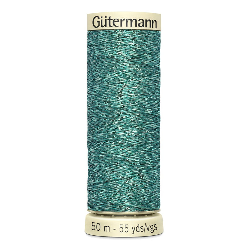Sea Green Gutermann Metallic Effect Thread 50mt - 235 - Miami Green Sewing Threads