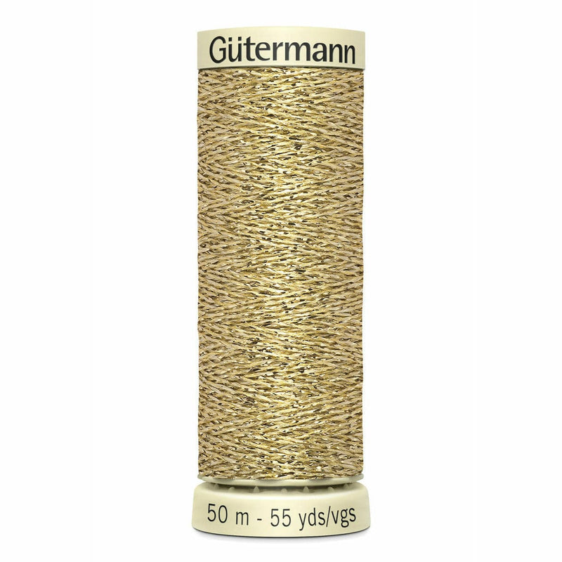 Tan Gutermann Metallic Effect Thread-024 Metallic Gold 50m Sewing Threads