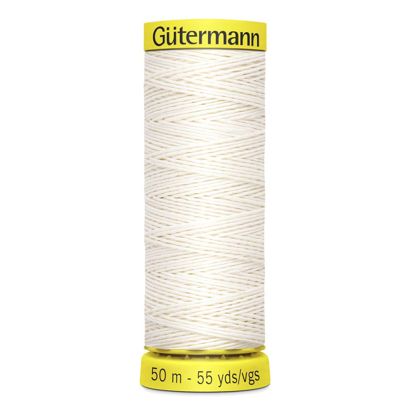 Antique White Gutermann 100% Linen Sewing Thread 50mt - 5129 - White Sewing Threads