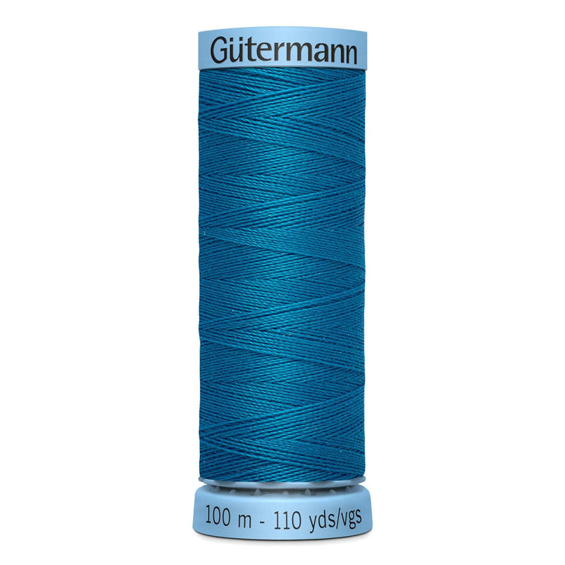Dark Cyan Gutermann Silk S 303 Sewing Thread 100mt - 025 - Dark Peacock Blue Sewing Threads