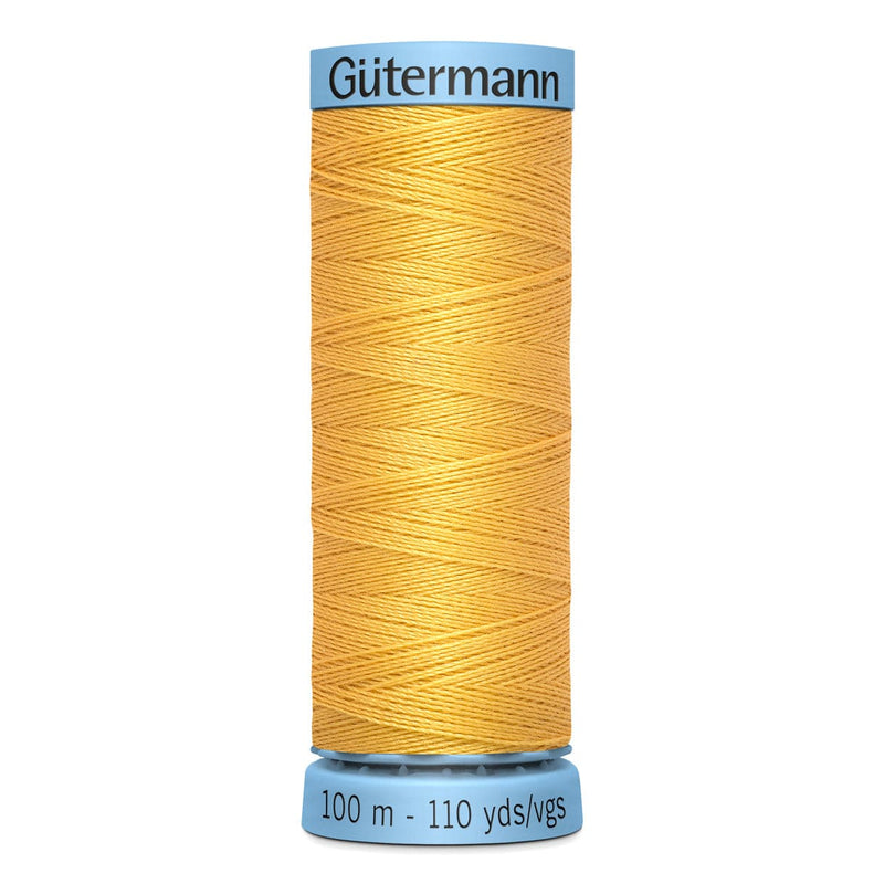 Sandy Brown Gutermann Silk S 303 Sewing Thread 100mt - 416 - Dark Straw Yellow Sewing Threads