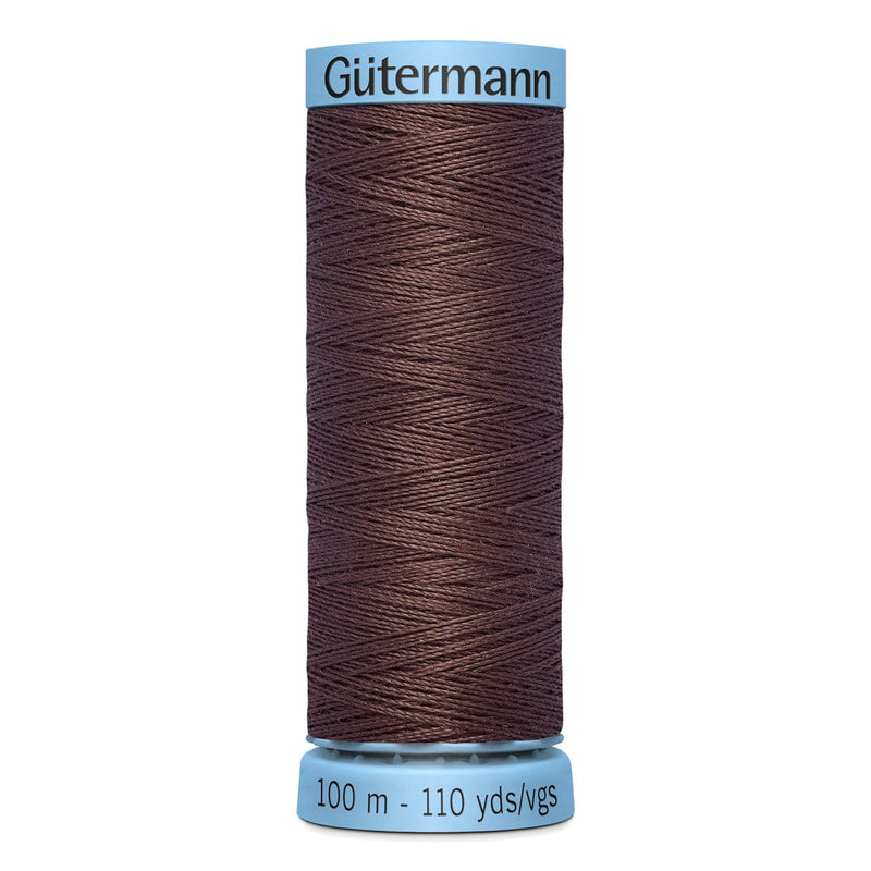 Dark Slate Gray Gutermann Silk S 303 Sewing Thread 100mt - 446 - Light Coffee Brown Sewing Threads