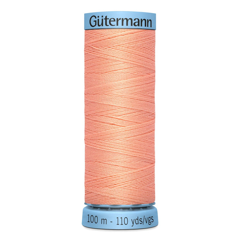 Light Salmon Gutermann Silk S 303 Sewing Thread 100mt - 586 - Peach Pink Sewing Threads