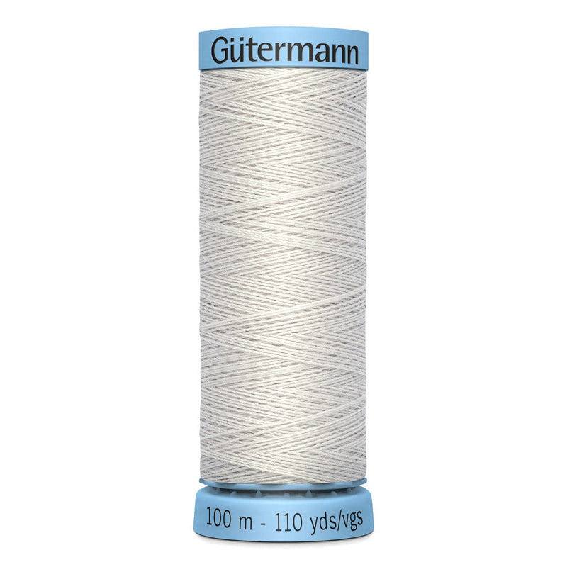 Light Gray Gutermann Silk S 303 Sewing Thread 100mt - 008 - Silver Grey Sewing Threads