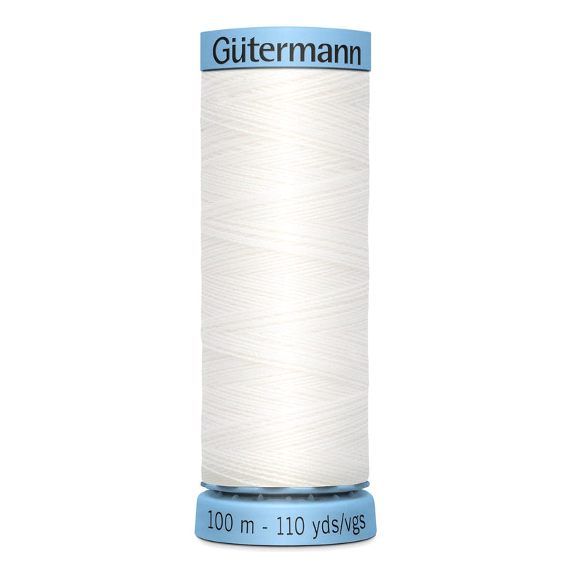 Beige Gutermann Silk S 303 Sewing Thread 100mt - 800 - White Sewing Threads