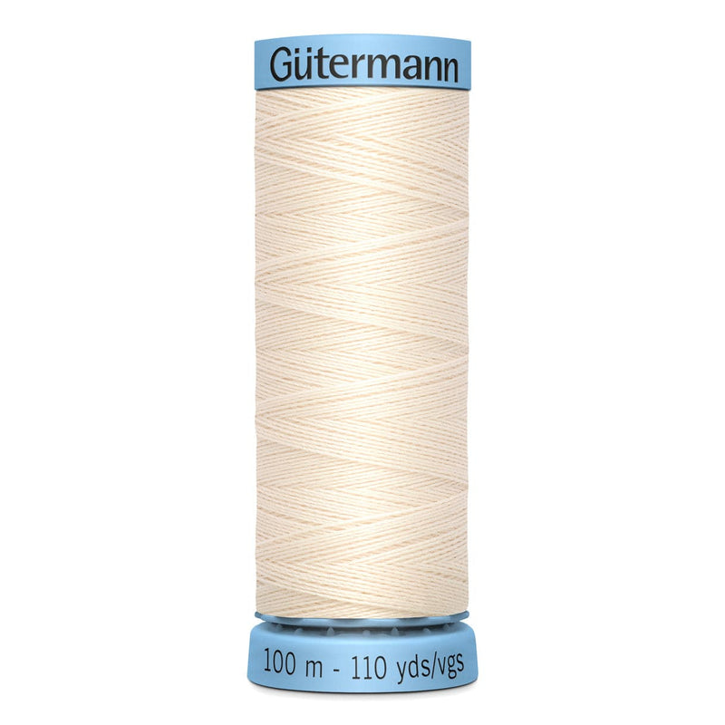 Light Gray Gutermann Silk S 303 Sewing Thread 100mt - 802 - Ecru Sewing Threads
