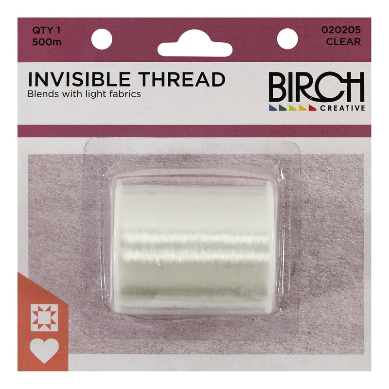 Birch Creative Quilting Essentials Thread MonofilamentClear 500m