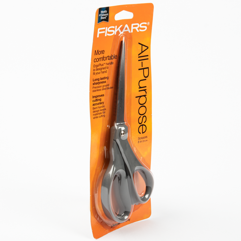 White Smoke Fiskars Grey 8" Bent Scissor Quilting and Sewing Tools and Accessories
