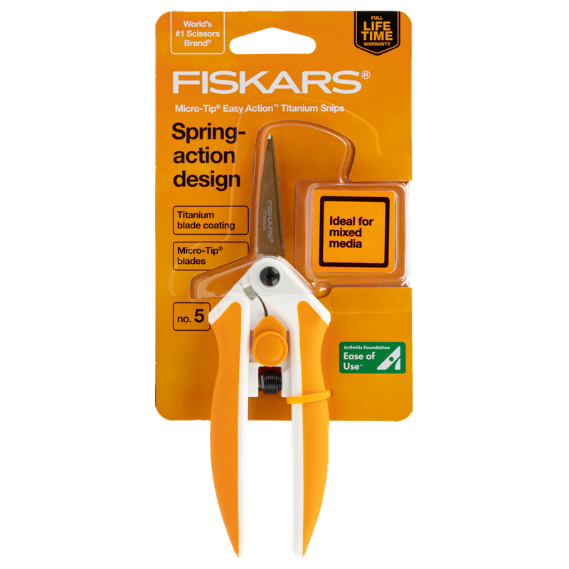 Chocolate Fiskars Spring-action Microtip Titanium Scissor Quilting and Sewing Tools and Accessories