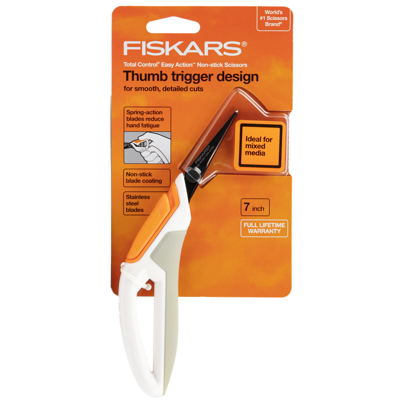 Chocolate Fiskars Total Control Non-Stick Precision Scissor Quilting and Sewing Tools and Accessories