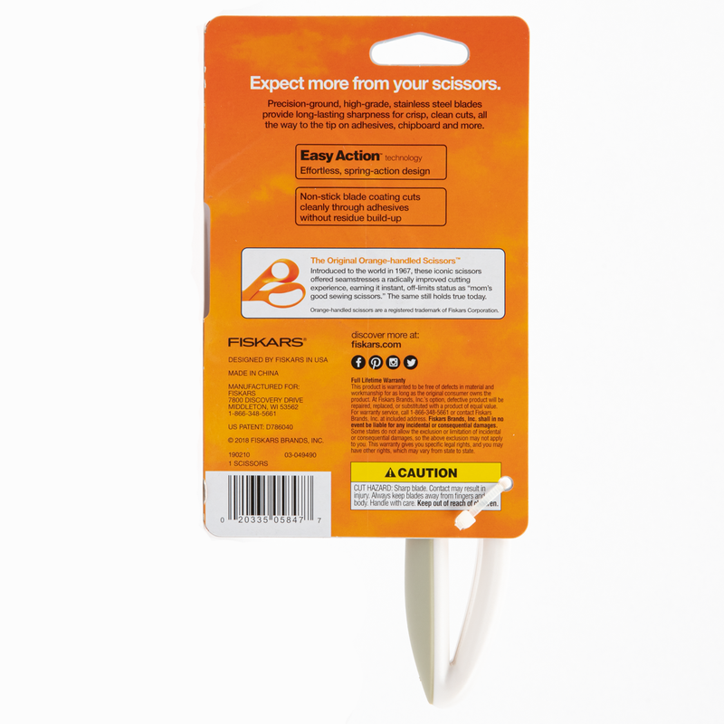 White Smoke Fiskars Total Control Non-Stick Precision Scissor Quilting and Sewing Tools and Accessories