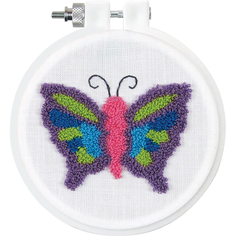 Pale Violet Red Design Works Punch Needle Kit 9cm  Round 



Butterfly Needlework Kits