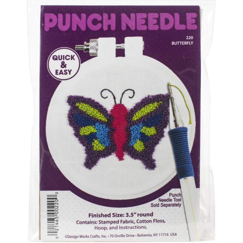 Brown Design Works Punch Needle Kit 9cm  Round 



Butterfly Needlework Kits