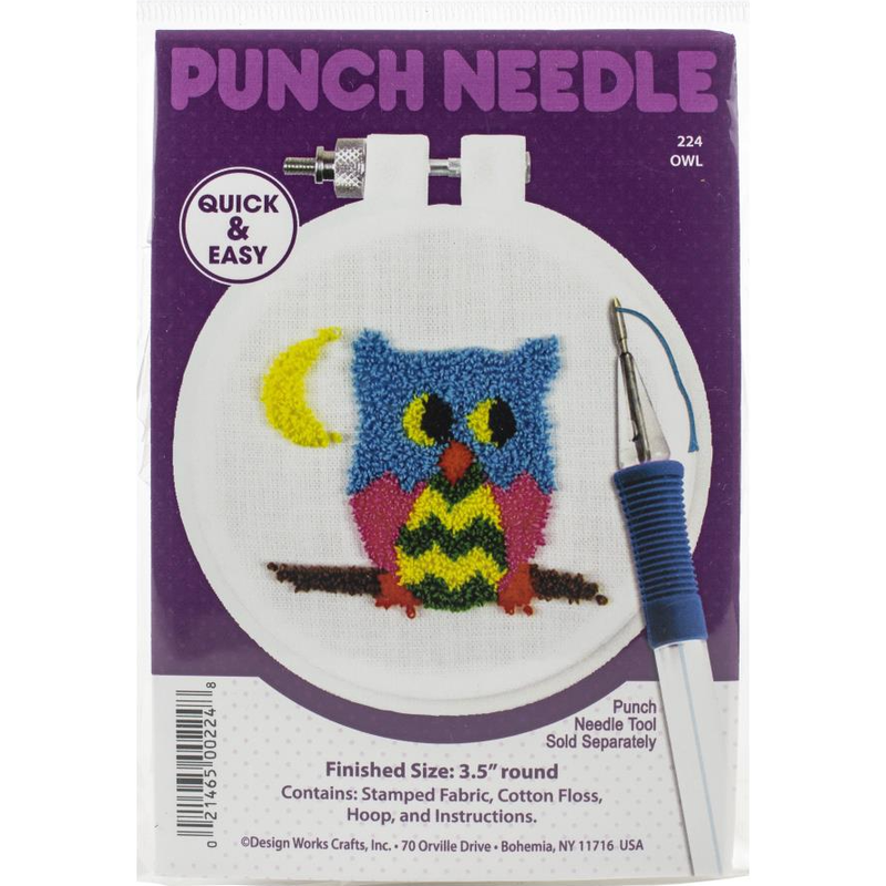 Dark Slate Blue Design Works Punch Needle Kit 9cm  Round 



Owl Needlework Kits