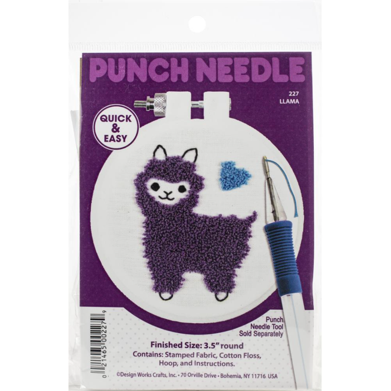 Dark Slate Gray Design Works Punch Needle Kit 9cm  Round



 Llama Needlework Kits