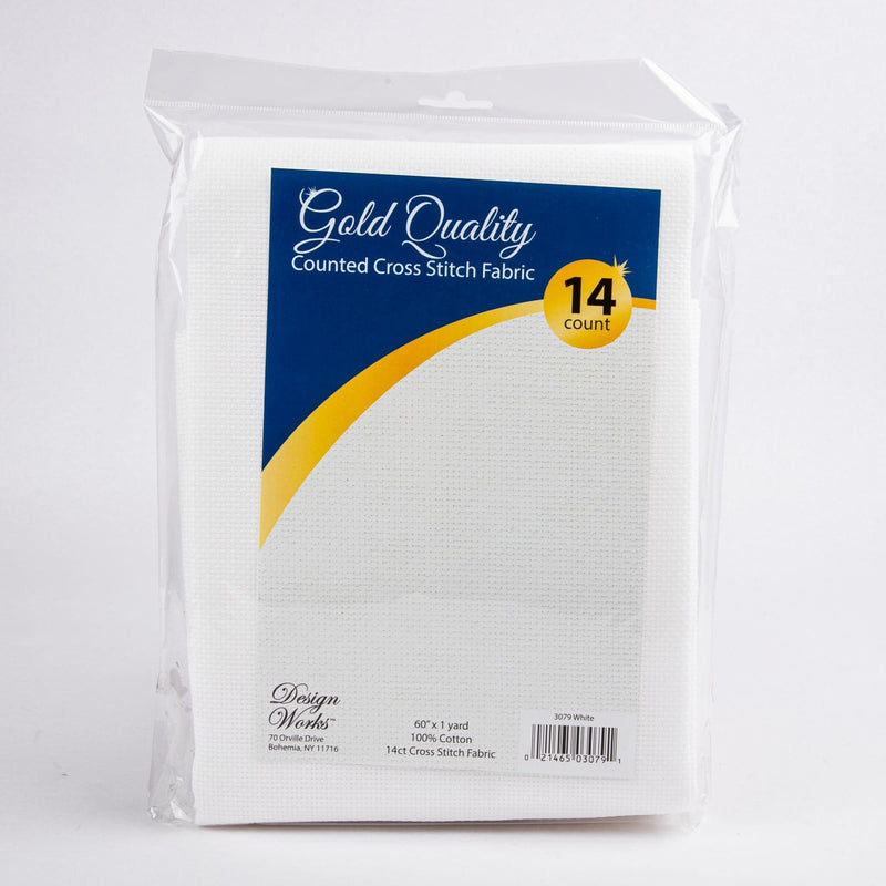 Midnight Blue Design Works Gold Quality Aida 14 Count 60"X36"



White Needlework Fabrics