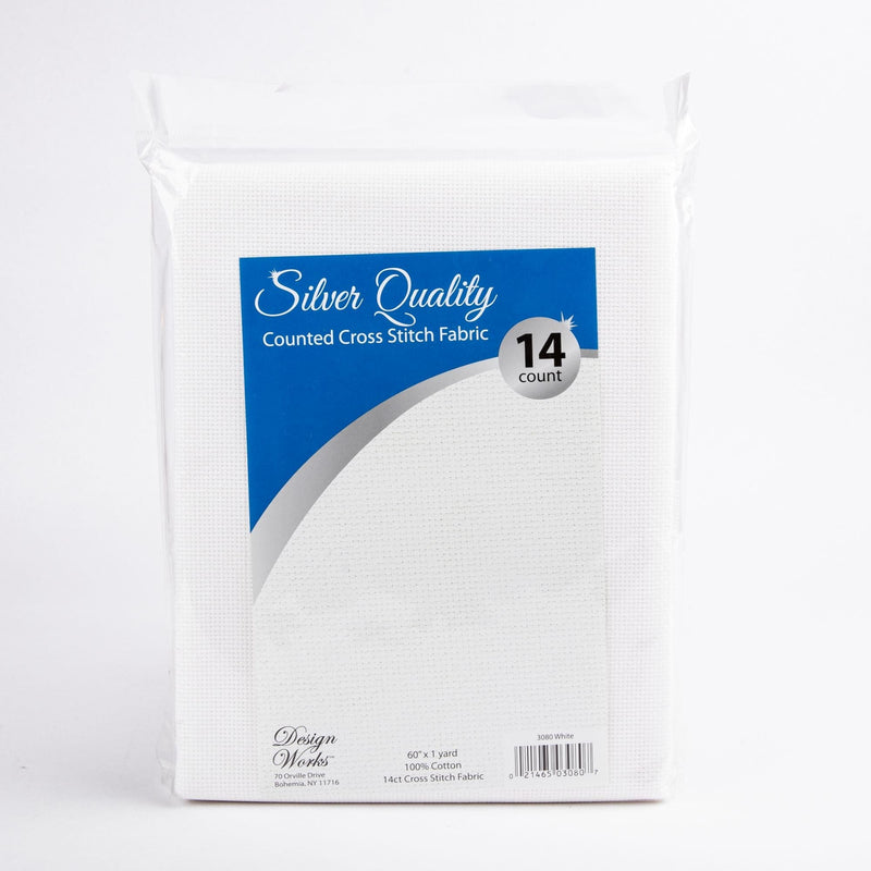 Dark Cyan Design Works Silver Quality Aida 14 Count 60"X36"

White Needlework Fabrics
