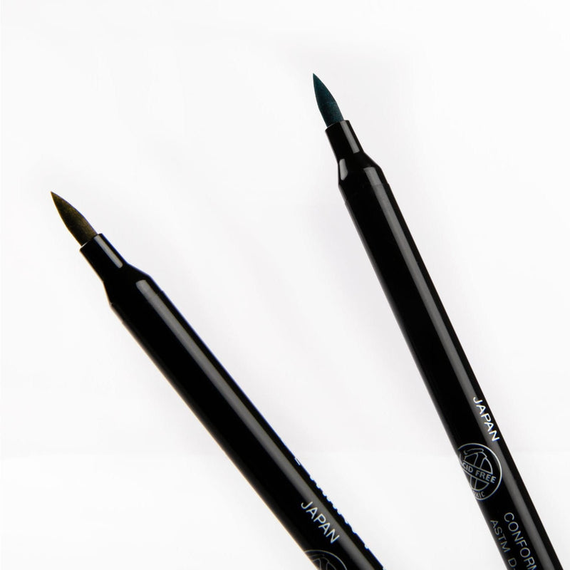 Black Le Plume II Double-Ended Brush Lettering Marker Set 12/Pkg-Natural Pens and Markers
