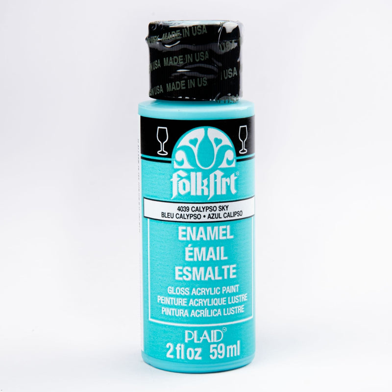 Medium Turquoise FolkArt Enamel Paint 59ml Calypso Sky Glass and Ceramic Paint