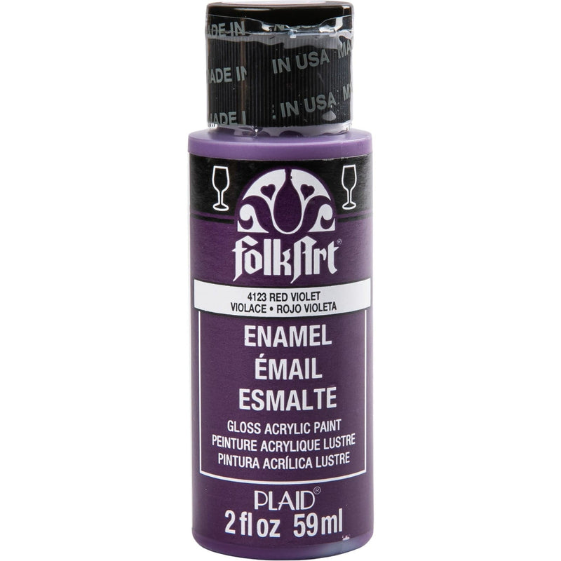 Black FolkArt Enamel Paint 59ml Red Violet Glass and Ceramic Paint