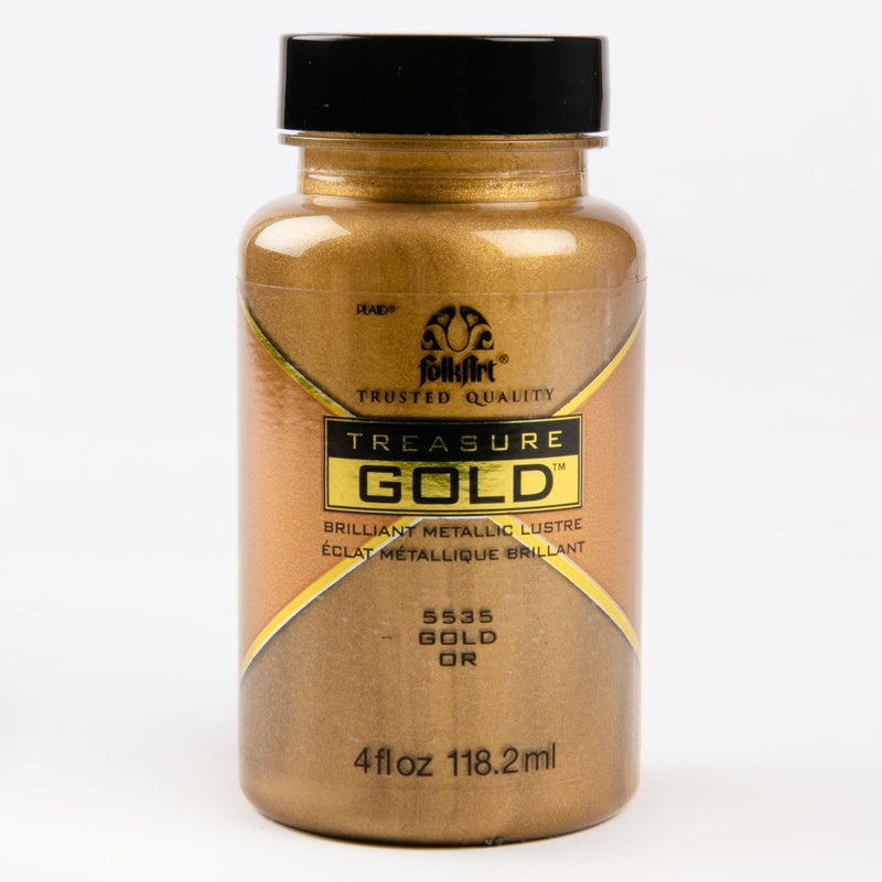 Dark Khaki Folkart Treasure Gold Paint 118ml - Gold Acrylic Paints