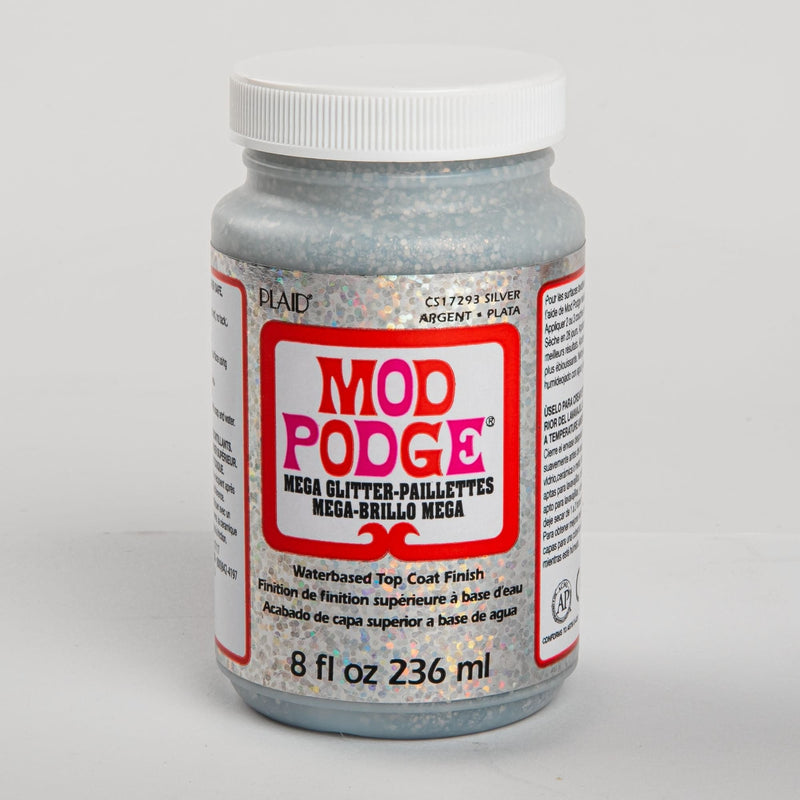 Red Mod Podge Mega Glitter Silver 236ml Craft Paint Finishes Varnishes and Sealers