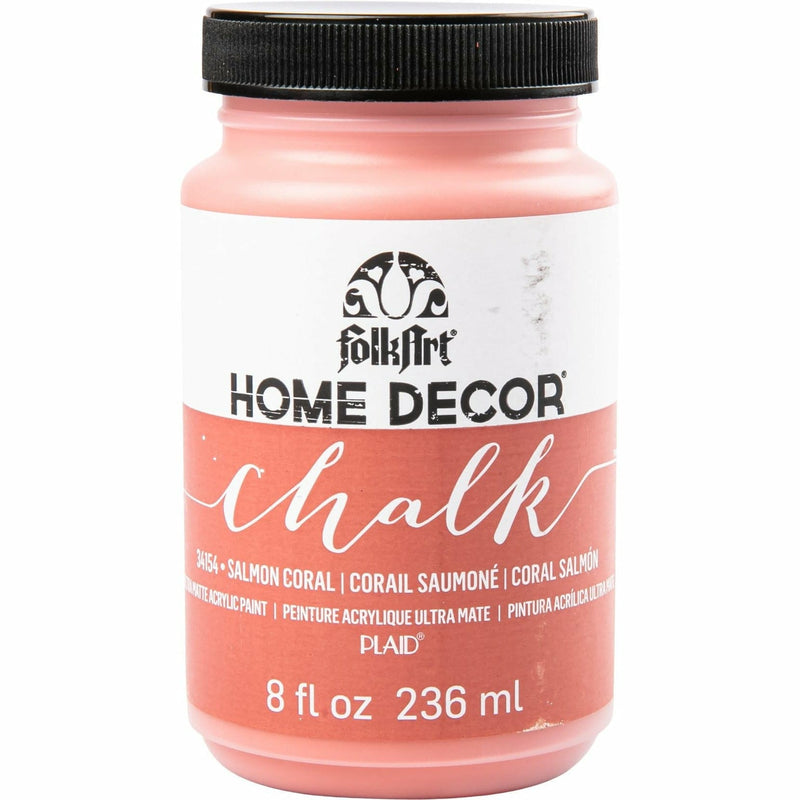 White Smoke FolkArt Home Decor Chalk Paint 236ml - Salmon Coral Home Decor Paint