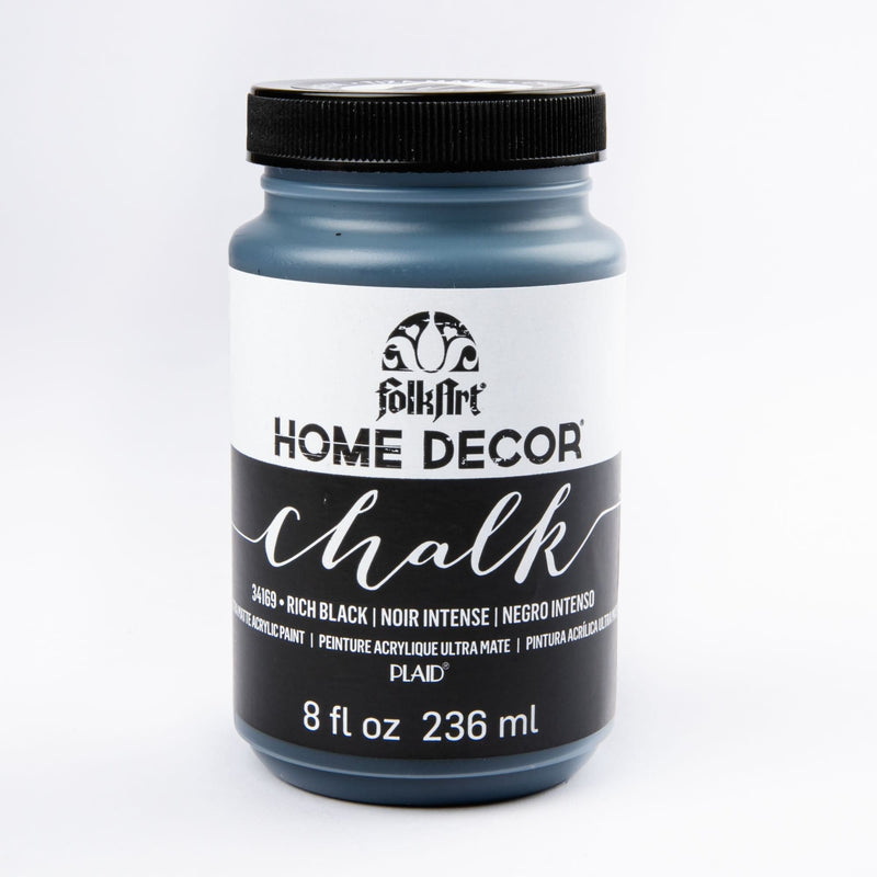 Slate Gray FolkArt Home Decor Chalk Paint 236ml - Rich Black Home Decor Paint