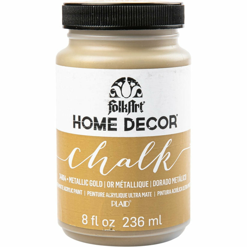 Dark Khaki FolkArt Home Decor Chalk Paint Metallic Gold 236ml Home Decor Paint