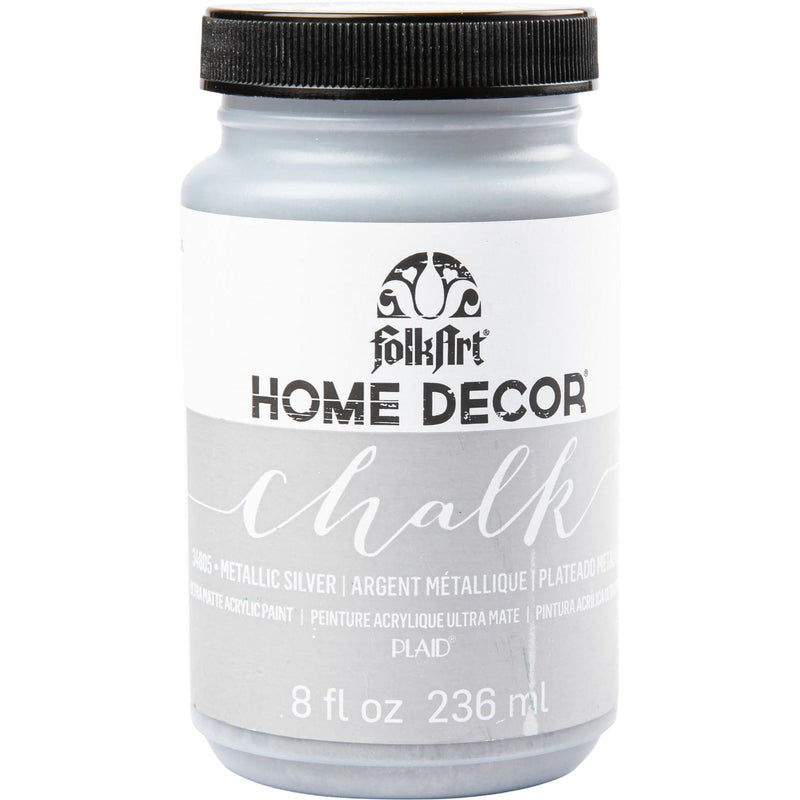 Lavender FolkArt Home Decor Chalk Paint Metallic Silver 236ml Home Decor Paint