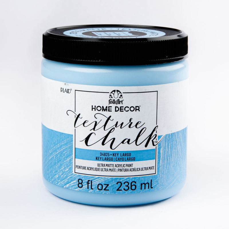 Sky Blue FolkArt Home Decor Texture Chalk Paint 236ml Key Largo Home Decor Paint