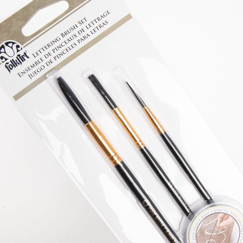 White Smoke FolkArt Painting Tool Lettering Brush Set 3/Pkg-3mm, 4mm & 6mm Pens and Markers