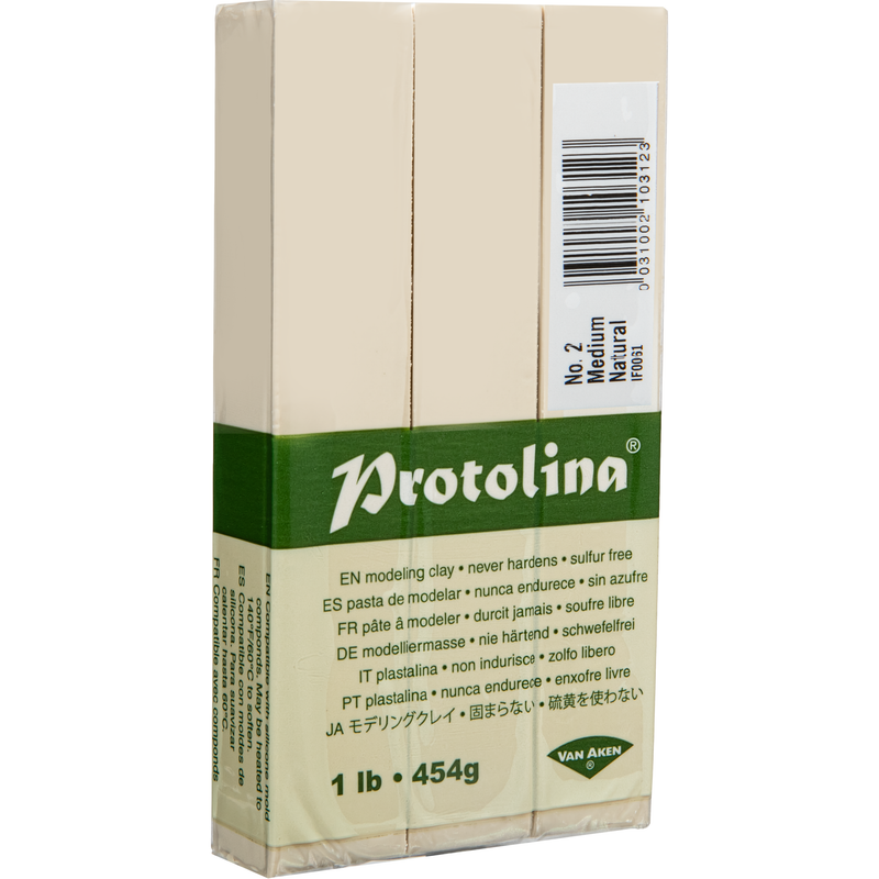 Light Gray Van Aken Natural Protolina Non-Hardening Modelling Clay for Prototyping 453g - Medium Non Hardening Clays