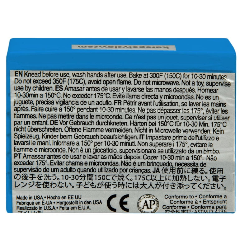 Dark Gray Kato Oven Baked Polymer Clay Polyclay-Turquoise (Cyan) 56g Polymer Clay (Oven Bake)