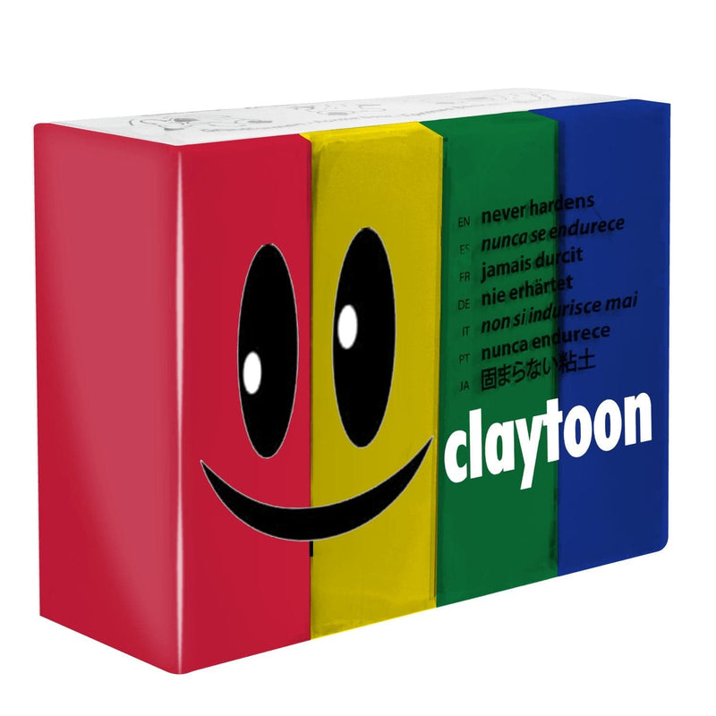 Brown Claytoons Non-Hardening Modelling Clay 112g  PRIMARY 4 Colour Set (Red  Yellow  Green  Blue) Non Hardening Clays