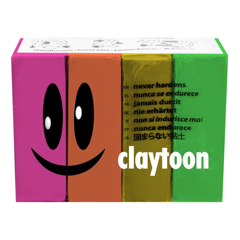 Maroon Claytoons Non-Hardening Modelling Clay 112g  Neon  4 Colour Set (Neon Pink  Neon Orange  Yellow  Neon Green) Non Hardening Clays